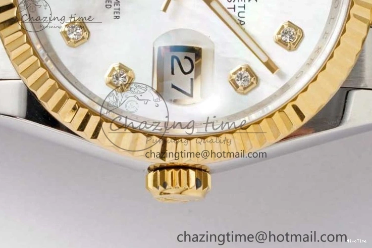 MiroTime 1221 GoodFit DateJust 36 SS YG DIWF 1:1 Best Edition 904L Steel White MOP Diamonds Dial on Jubilee Bracelet SA 2324